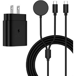 شاحن ساعة سامسونج جالاكسي 2 في 1 25 وات USB C شاحن سريع لهاتف سامسونج جالاكسي S23 Ultra/S23/S22 Ultra/S22/S21، Galaxy Watch 5 Pro/5/4/3/Active2/1، Tab S8/S7، Z Fold 4 /Z Flip 4,4.9FT شاحن حائط بكابل in Kuwait