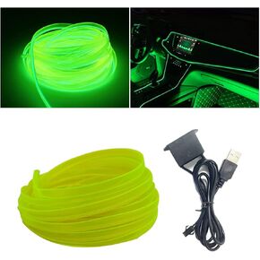 Neon Light El Wire for Automotive Car Interior Decoration with 6mm Sewing Edge (3M/9FT, Pink)
