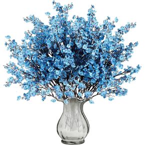 15 قطعة من باقات sggvecsy للتنفس الاصطناعي للأطفال من باقات جيبسوفيلا بكميات كبيرة من زهور الحرير المزيفة ذات اللمس الحقيقي للمنزل وحفلات الزفاف DIY ترتيب الزهور لتزيين طاولة المطبخ (أزرق مع أرجواني) in Kuwait