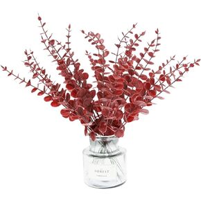 Tinsow 26 Pcs Black Artificial Eucalyptus Stems Faux Halloween Flowers Eucalyptuses Real Touch Leaf Centerpiece Home Decor (26, Black)