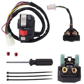 Left Handlebar Control Engine Start Run Off Headlight Switch and Starter Solenoid Relay for Yamaha Wolverine 350 YFM350F Big Bear 350 YFM350F/U Kodiak 400 4WD YFM400F Warrior 350