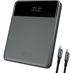 Power Bank Laptop, 20000mAh 122.5W PD Slim Portable Charger, Battery Pack Charger USB C, with Digital Display, for MacBook Pro, Dell, HP, iPad Pro, iPhone, Samsung, Switch and More