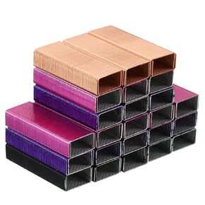 PATIKIL Staples for Stapler, 4 Pack(1000Pcs Staples Per Pack) #10 Mini 3/16 Inch Length Staples Jam Free for Home Office Supplies, Rose Red/Blue/Yellow/Green