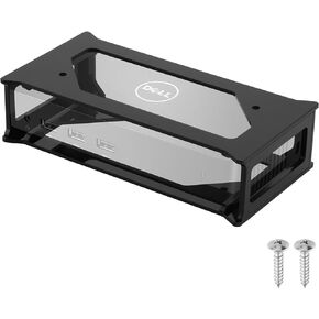 Docking Station Mounting Stand for Dell D3100 Dock, Wall Mount and Under Desk Mount Acrylic Storage Holder ONLY Compatible with Dell Docking Station D3100 - (Black Holder Only)