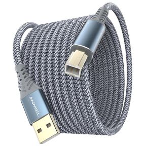 USB Printer Cable 10ft USB Printer Cord Nylon Braided USB 2.0 Type A Male to B Male Scanner Cable High Speed Printer Cable for HP, Canon, Dell, Epson, Lexmark, Xerox and More