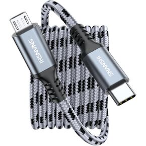 Micro USB to USB C Cable 4FT, USB C to Micro USB Cable, Braided USB-C to Micro USB Charging Cable Support Charge & Data Transfer for Headphone, Phone, Controller,Kindle,DSLR,GPS