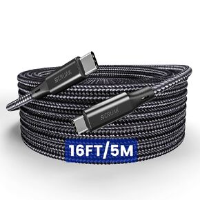 Extra Long iPhone 15 Charger Cable 16Ft, 16 Feet USB C to C Cable Fast Charging Nylon Braided iPhone 15 USB C Charger Cord for iPhone 15/15 Plus…