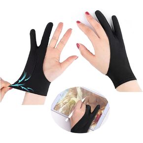 2PCS Two Finger Sketching Gloves - Perfect for Paper, iPad, and Graphics Drawing Tablets - Left and Right Hand Compatible (Medium)