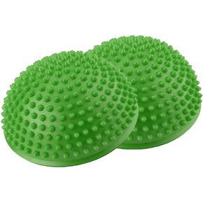 PVC Semi-Circular Durian Ball Inflatable Half Yoga Balls Massage Point Fitball Exercises Trainer Fitness Balance Ball(Green)
