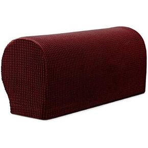 Couch Arm Covers Sofa Armrest Cover Sofa Arm Slipcovers Elastic Sofa Arm Covers Non Slip Furniture Protector Armchair Slipcover Waterproof Pack of 2 (Red)