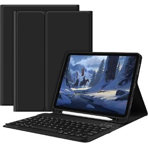 GOKOCO Keyboard case for iPad Air 6th 11 inch 2024 M2,iPad Air 5th Gen 10.9 Inch Keyboard Case 2022,Detachable Bluetooth Keyboard Cover for iPad Air 4th Gen 2020 with Pencil Holder,Auto Sleep-Black