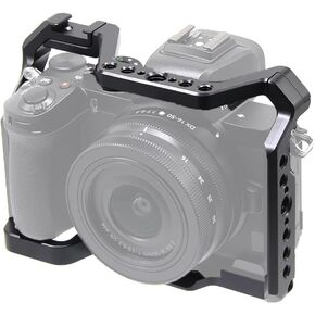 Aluminum Alloy Camera Cage Compatible with Nikon Z50 Protection Frame with Cold Shoe Mount 1/4 3/8 Threads DSLR Accessories