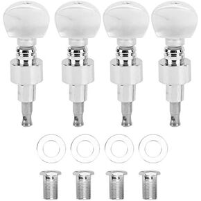 4 أوتاد ضبط البانجو، 4 قطع آلة بانجو موجهة مضادة للصدأ من سبائك الزنك البانجو رؤوس آلة مع أزرار لؤلؤية، آلات ضبط البانجو (فضية) in Kuwait