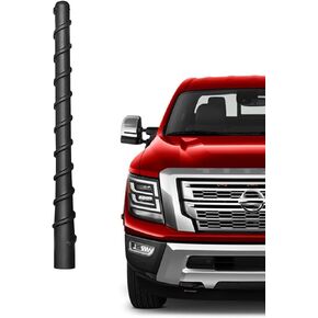 for Titan Truck Short Antenna Fit for Nissan Titan 2004-2024 | Frontier 1998-2021 | 7" Spiril Flexible Rubber Antenna, Optimized AM/FM Radio Reception, for Nissan Titan XD Radio Accessories