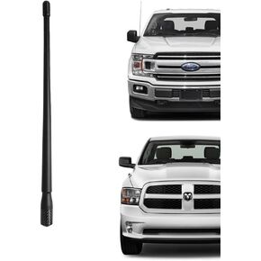 Truck Radio Antenna Fit for Ford F150 Raptor F250 F350 (2009-2023) & for Dodge RAM 1500 2500 3500 Trucks (2009-2023) | Optimized AM/FM Radio Reception | 12.5" Flexible Durable Rubber Antenna Kit
