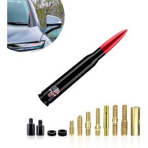 Pack of 1 Skull Design Short Antennas, Antenna Replacement, Car Truck Bullet Antenna, Compatible with Ford F150 Wrangler Jeep Chevrolet (Red)