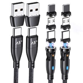 100W 540 Rotation Magnetic Charging Cable 3.3FT/6FT, USB C to USB C Cable Fast Charge Magnetic USB C Charging Cable, Magnetic Charge Cable, Data Transfer Capable, Compatible with All Devices (Green)