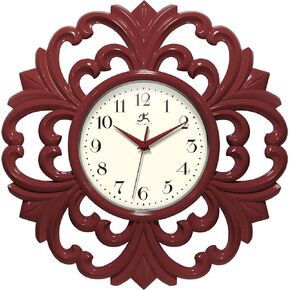Infinity Instruments Wisteria 15.5 Inch Wall Clock, Indoor Use, Quartz Movement, Battery Operated, Silent Movement - Green