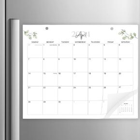 Magnetic Calendar for Fridge Apr 2024 to Sep 2025 | 2024-2025 Greenery Calendar 13.5x11 Inch Monthly Calendar for Refrigerator |18 Months Magnetic Fridge Calendar | Large Writing Blocks with Holidays,