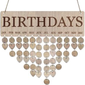 Wooden Birthday Reminder Calendar - Family Wall Hanging Birthday Calendar Board. Birthday calendar wall hanging - Classroom Birthday Calendar, to keeps Families & Friends Birthday Together.