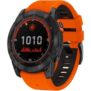 26mm watch band for garmin fenix 7x sapphire solar fenix 6x pro solar fenix 5x 3 hr quick release fit dual color silicone watch strap replacement for garmin epix 2 pro sapphire 51mm Descent MK1/2/2i
