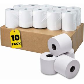 1InTheOffice Thermal Printer Paper, Adding Machine Tape, Thermal Paper Rolls, 1.5" x 128", One Ply, 10 Pack