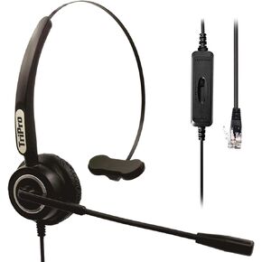 TriPro 4 Pin RJ9 Telephone Headset for Landline Desk Phones (H510-RJ)