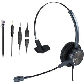 سماعة هاتف MAIRDI مع مقبس RJ9 و3.5 مم للهواتف المكتبية والهواتف الذكية وأجهزة الكمبيوتر المحمولة وأجهزة الكمبيوتر المحمولة، سماعة هاتف أحادية المكتب مع ميكروفون لإلغاء الضوضاء لمركز اتصال Yealink Avaya Nortel in Kuwait
