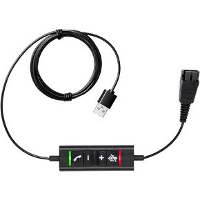 VoiceJoy Call Center Headset USB Plug QD Cable Adaptor for Jabra GN Headsets with Adjustable Volume and Microphone Mute Switch