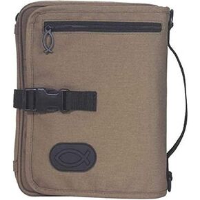 Khaki Brown 8 x 10.75 inch Reinforced Bible Cover Organizer with Handle Extra Large in Kuwait