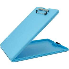 Saunders Sky Blue SlimMate Plastic Storage Clipboard with Low Profile Clip - Portable Mobile Organizer for Home, Office, and Business Use (70204)