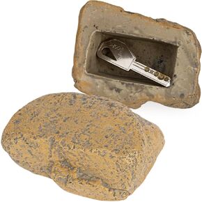 Fake Rock Key Hider Safe for Outdoor Garden or Yard, Large Size Design Hide A House Spare Key Lock Box For Outside（TypeA White，1 Pack)