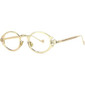 VOOGLAM Retro Round Blue Light Blocking Glasses for Women Men Anti Eyestrain UV Eyewear Callum