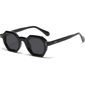 Retro Octagon Sunglasses for Women Men Trendy Unisex Vintage Polygon Shades Small Square Sun Glasses
