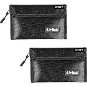 Fireproof Money Bag, 5 x 8 inches Fireproof Wallet, Waterproof Cash Bag with Zipper, Small Fireproof Cash Bag for Valuables