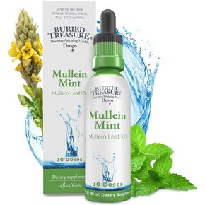 Buried Treasure Mullein Mint - 2 oz 30 Doses, Herbal Alcohol Free Supplement Drops