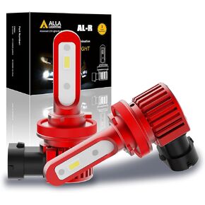 Alla Lighting 5200lm H8 H11 LED Fog Lights or DRL Bulbs, 6000K Xenon White Extreme Super Bright H16 H8LL H11LL 12V LED Lamps Replacement, AL-R Version