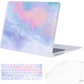 MOSISO Compatible with MacBook Air 11 inch Case (Models: A1370 & A1465), Plastic Pattern Hard Shell Case & Keyboard Cover Skin & Screen Protector, Colorful Clouds