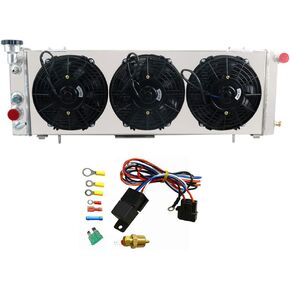 ALLOYWORKS Performance Full Aluminum Radiator+Shroud Fans+Relay For 1991-2001 Jeep Cherokee XJ 4.0L Comanche L4 L6 Off Road