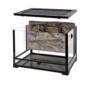 REPTI ZOO 85 Gallon Tempered Glass Reptile Terrarium, 48" x 24" x 18" Easy Folding & Detaching Reptile Habitat Tank with One-hand Opening Door & Blacked-out Back and Screen Ventilation