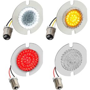 NTHREEAUTO 1157 LED Turn Signals Front Rear 2 Inch Bullet Turn Signal Light Compatible with Harley Street Glide Heritage Softail Sportster Dyna Road King Road Glide Iron 883 Touring