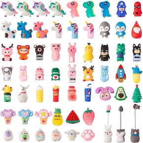 60 Pieces Pencil Toppers Animal Pencil Toppers Pen Toppers Clip on Pencil Classroom Prizes for Office Kids Back to School Student Supplies Party Favors… (60)