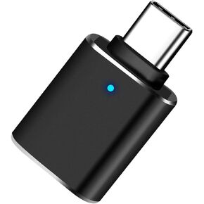 USB C to USB Adapter, Type C Male to USB 3.0 OTG Adapter, with Blue LED Indicator Light, Compatible with MacBook Pro/Air, USB-C Phones and Tablets, and Other USB-C Devices, Plug and Plug