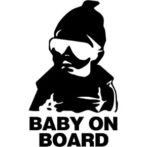 HungMieh Baby on Board Stickers for Car,Baby Safety Car Signs, Baby on Board Decals for Cars, Funny Carlos from The Hangover Sticker for Mailbox Windows Baby Car (Holographic Silver, Pack of Two)