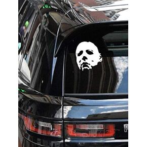 MAZ DISTRIBUTIONS – Michael Myers Creepy Face Sticker - Vinyl Michael Myers Creepy Halloween Decal for Car, Truck, and Van – Indoor and Outdoor Use–Waterproof for Laptop Decal – MAZ- 369 (Black)