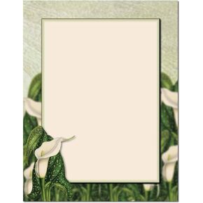 Calla Lily Letterhead 100 Pack - 8.5 x 11 Inch Printable Letterhead