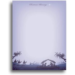 Star of Bethlehem Christmas Stationery Paper - 80 Letterhead Sheets