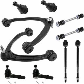 Front Upper Control Arm with Ball Joints Tie Rod Ends Sway Bar Links fit for Chevy Silverado 1500 Tahoe Avalanche Suburban, GMC Sierra 1500 Yukon XL Cadillac Escalade Suspension Kits 10pc