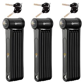 Via Velo 3-in-1 Bike Lock Set, Heavy Duty Steel Folding Lock, 11" U-Lock, 6" Cable, for Electric Bikes and Scooters