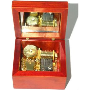 Wind-Up Wooden Music Box with Gold-Plating Movement in,Swan Lake,Black
